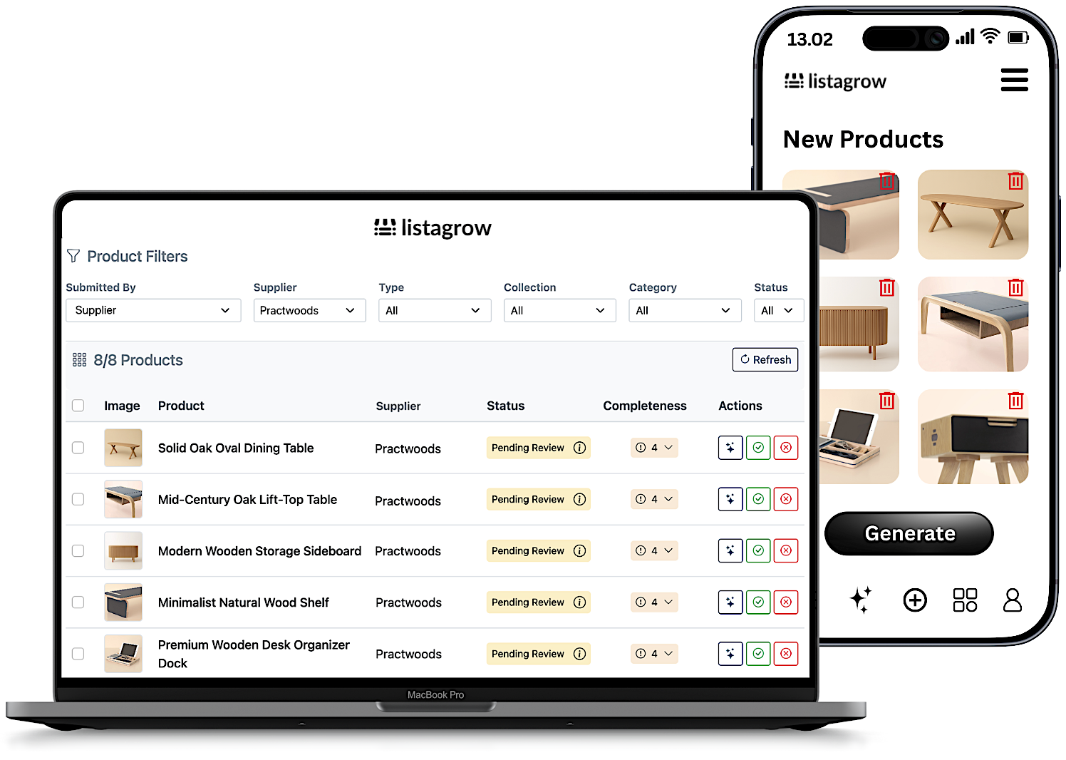 Suppliers use Listagrow to generate and submit products to Marketplaces with Listagrow
